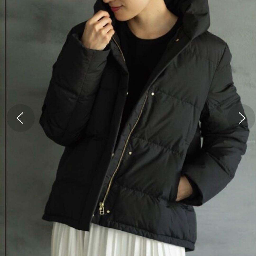 OPAQUE.CLIP ダウンジャケット　ショールカラー　ウォッシャブル　黒　L