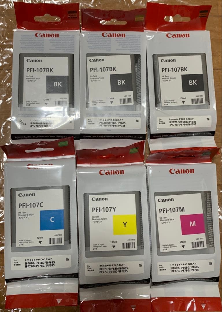 Canon PFI-107 インク130ml 新品未開封 6個セット