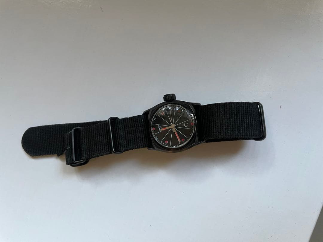 GS/TP ブラックナイロンストラップ時計