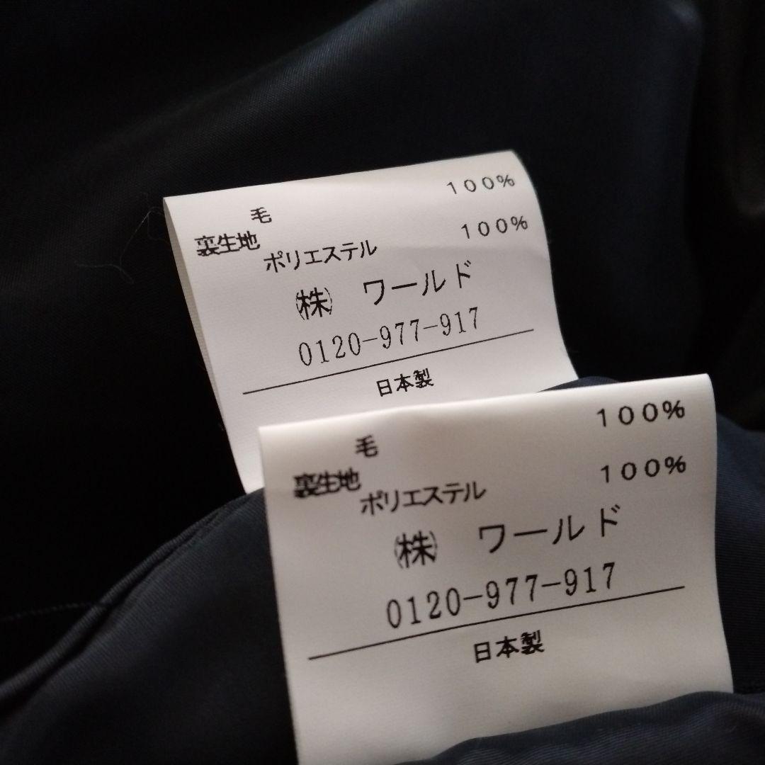 【アンタイトル】未使用 ストライプ パンツスーツ セットアップ ウール ネイビー