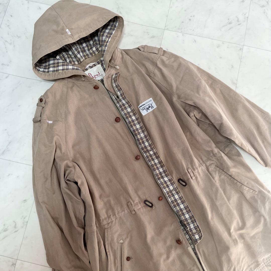 papas パパス モッズコート ミリタリージャケット ベージュブラウン M