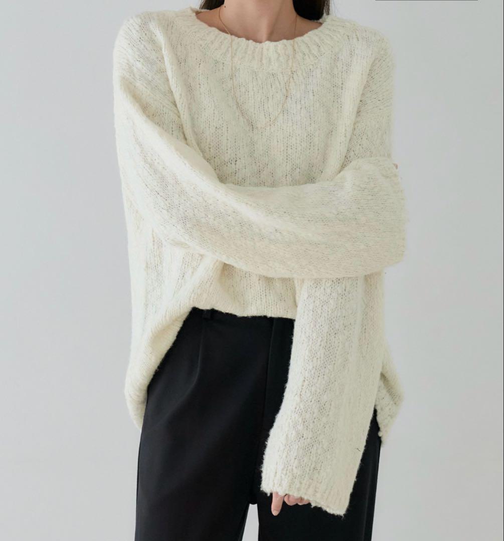 美品　crewre クルーレ ロービングスラブルーズニット ecru