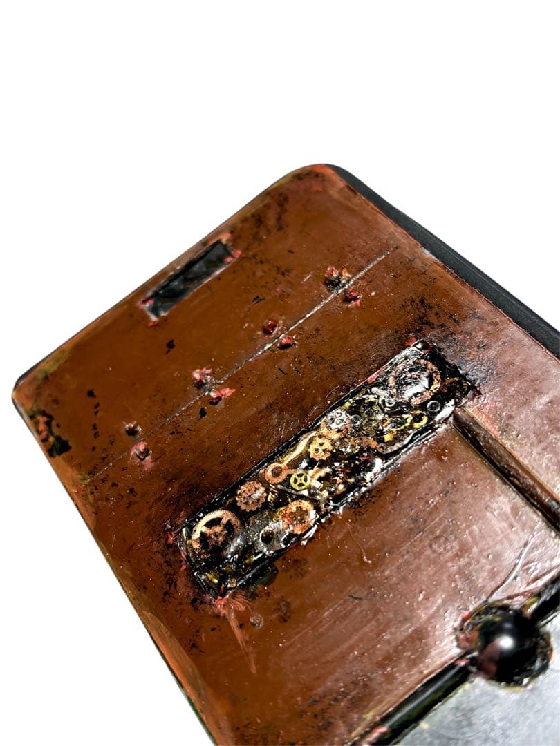 スチームパンクスペースギアBBさび塗装強化プレート手帳型ハンドメイドスマホケース