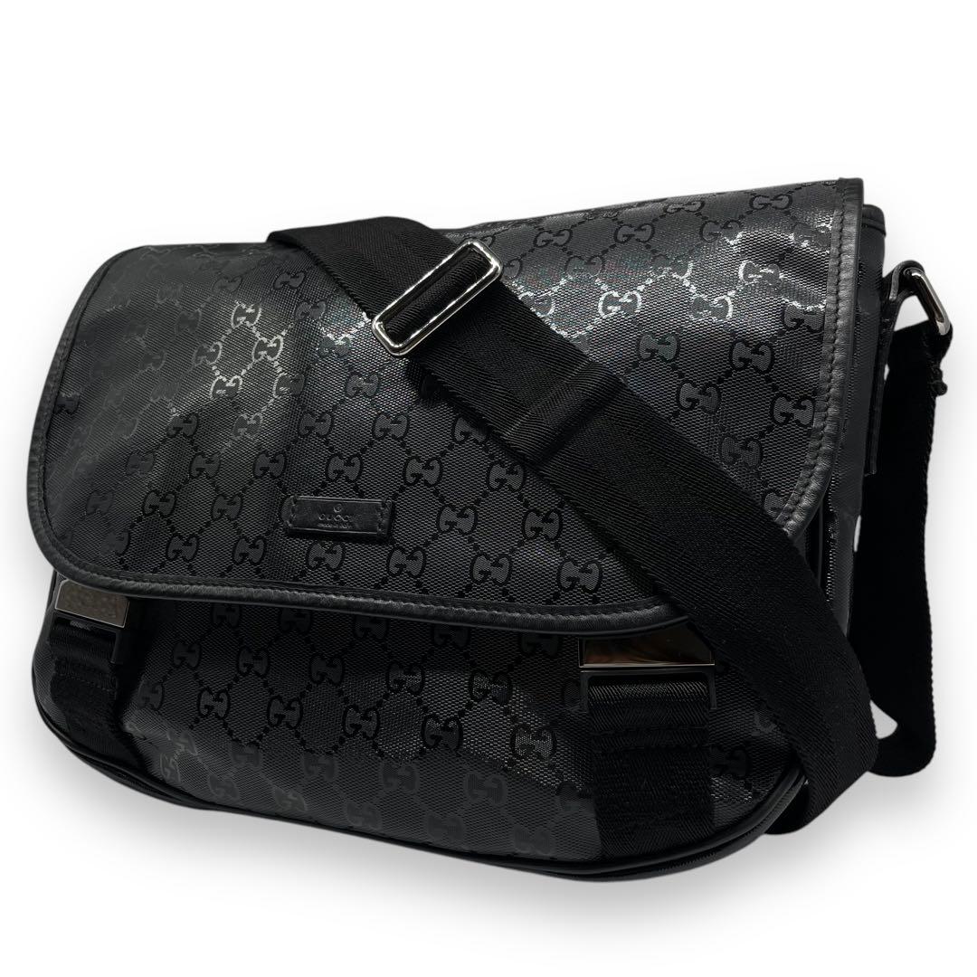 美品■GUCCI インプリメ メッセンジャーバッグ GG メタリック ショルダー
