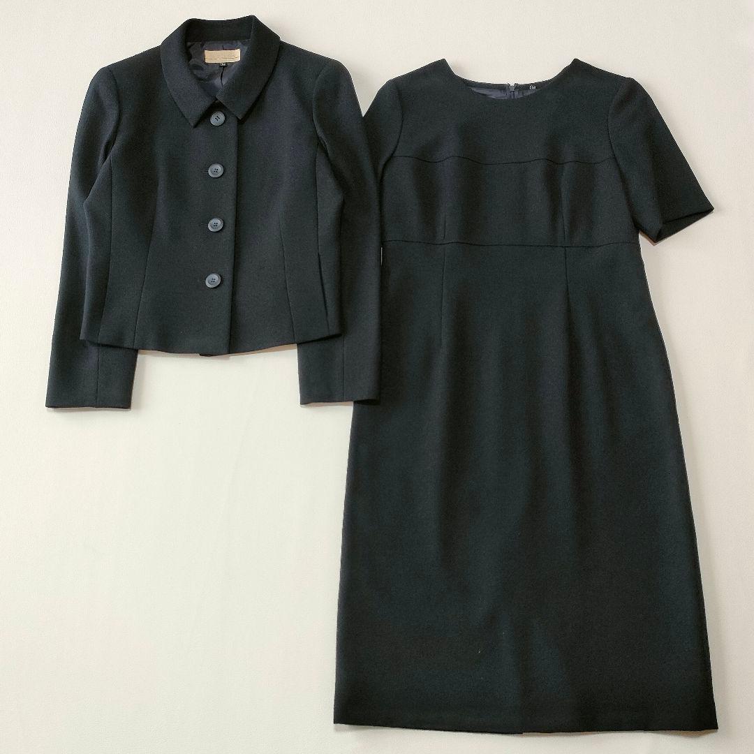 東京イギン　高級フォーマルジャケットワンピースセット　ネイビー　お受験