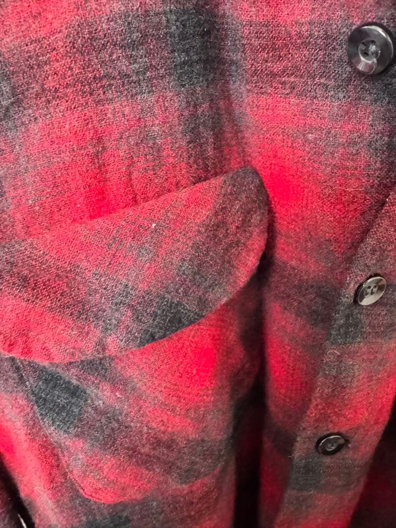 訳ありPENDLETON　ペンドルトン　ボードシャツ　赤　黒オンブレ