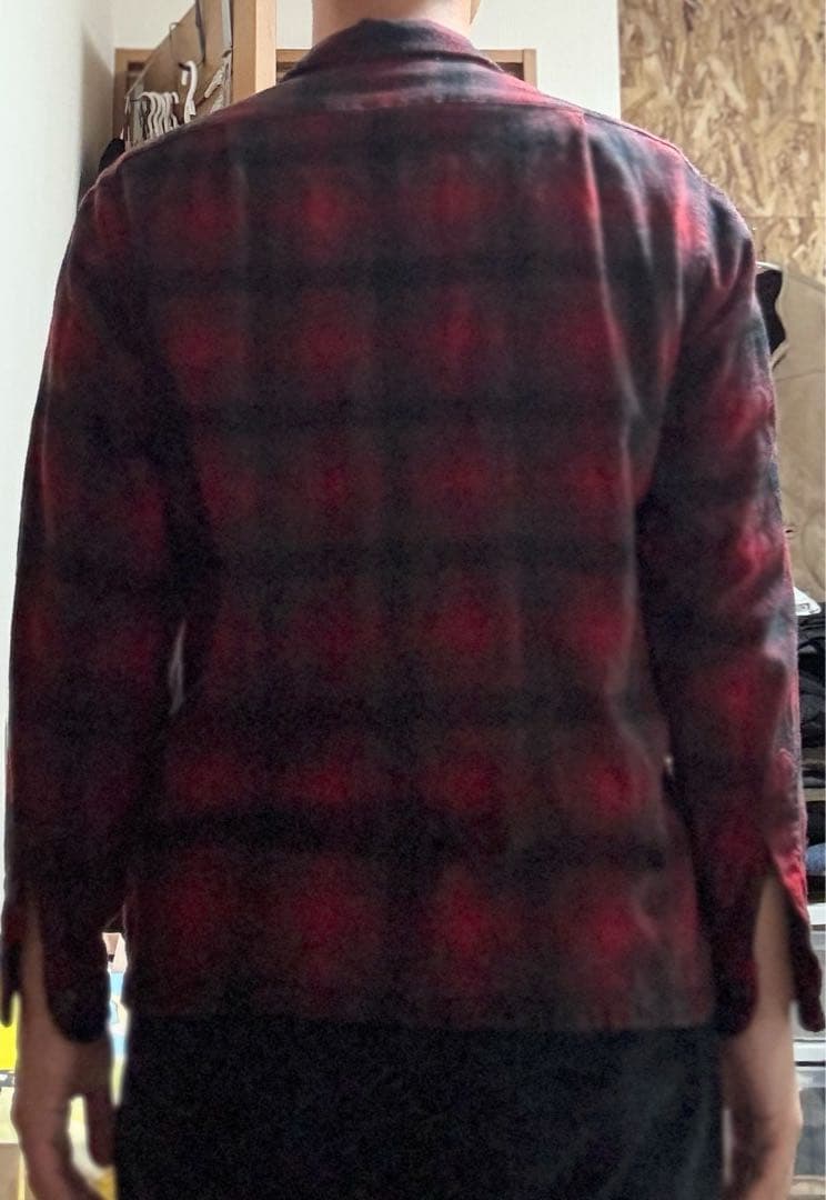 訳ありPENDLETON　ペンドルトン　ボードシャツ　赤　黒オンブレ