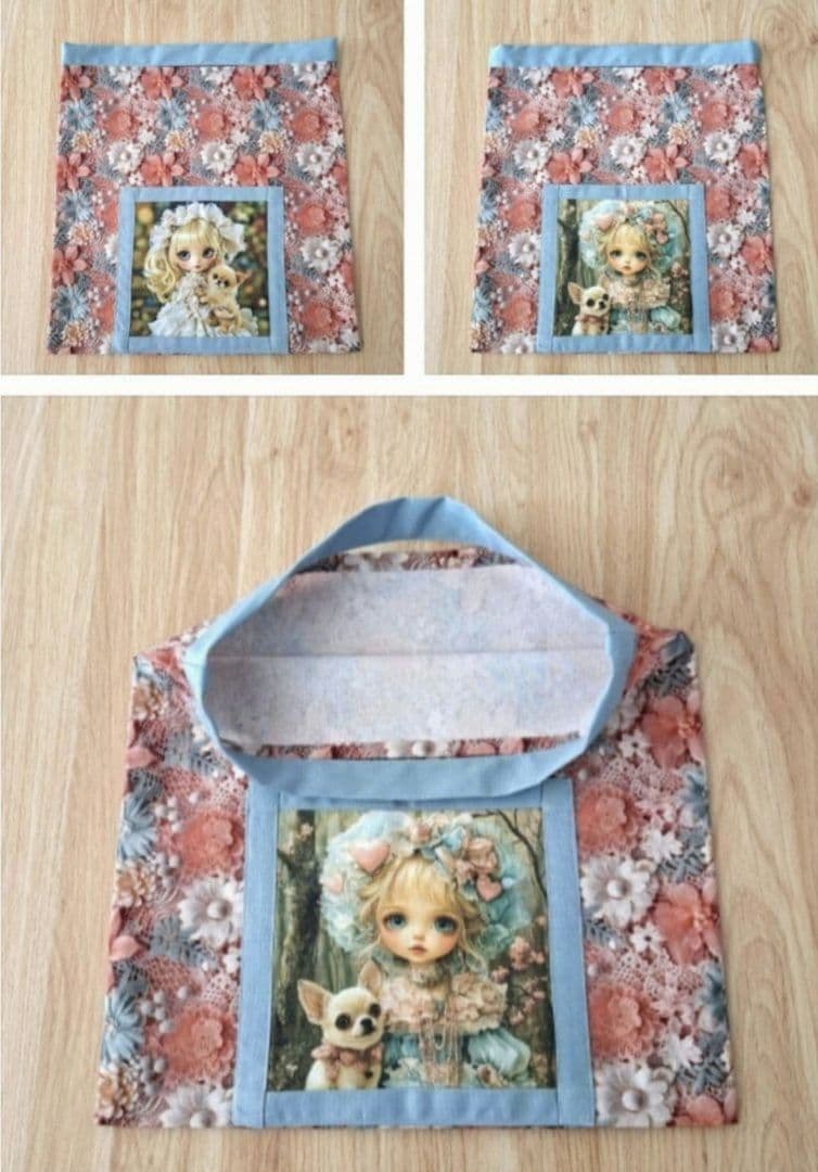 K☆K。。。★★様　 確認用　 【11月29日購入】エコバッグ　女の子パネル生地