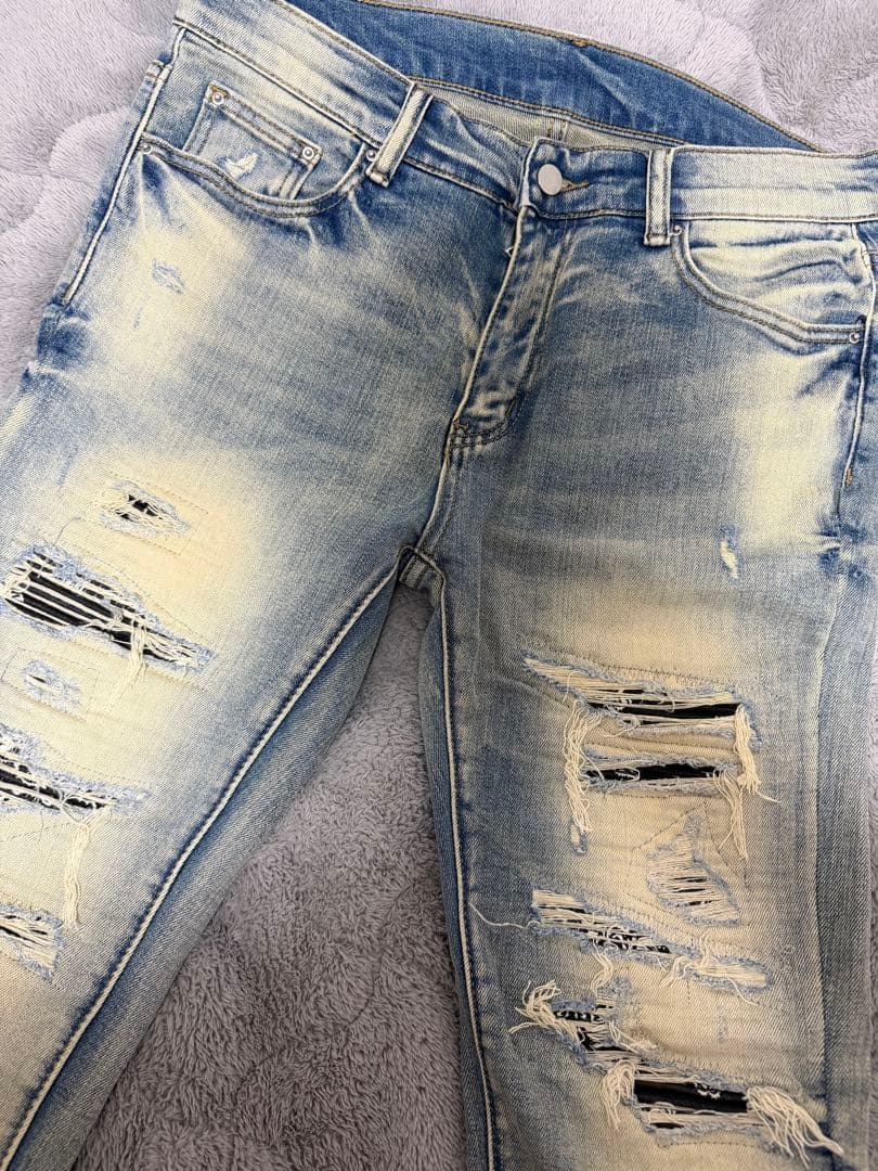 mnml ダメージ加工デニムジーンズ　32インチ