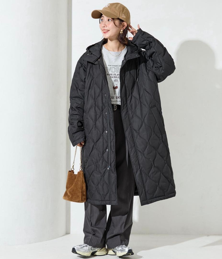 TAION フリークスストア　キルティング フード ロングダウン　ロング　コート