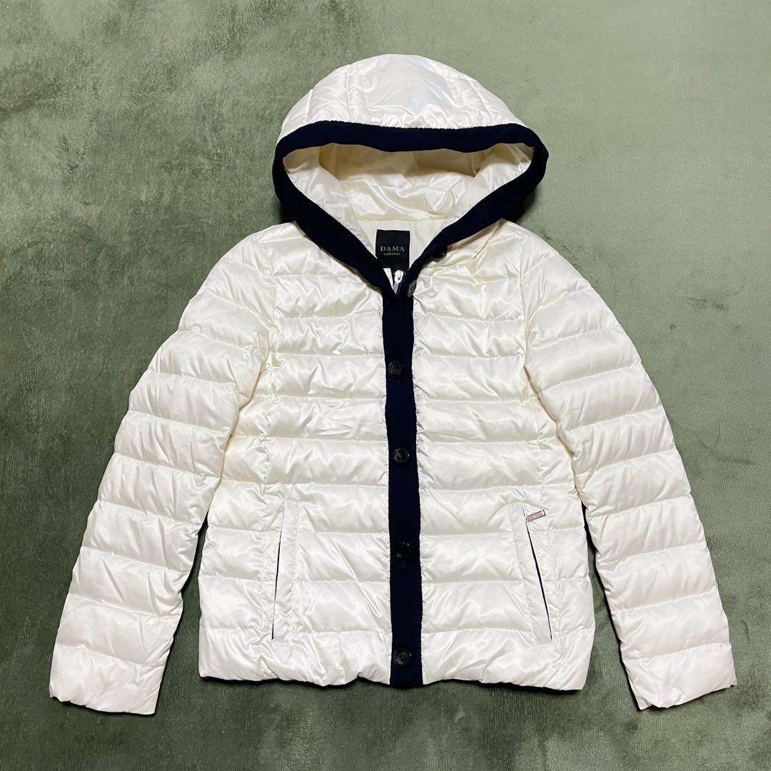 ダーマコレクション リブニット ダウンジャケット アウター Sサイズ ホワイト