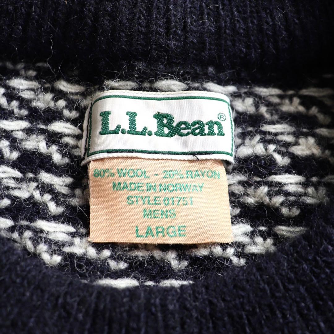 80s L.L. Bean エルエルビーン バーズアイ ニット ヴィンテージ L