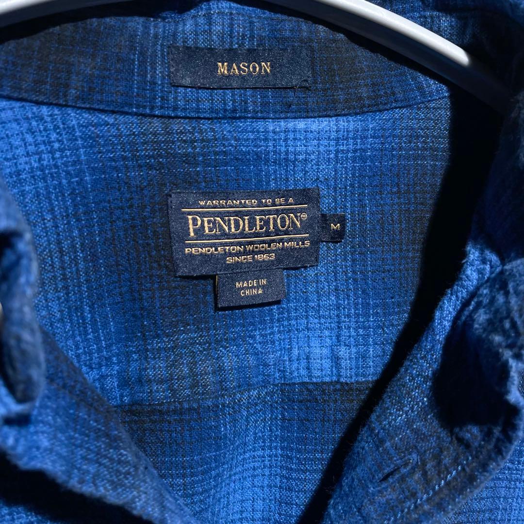 G*n様 【希少】 ペンドルトン オンブレ チェック ダーク ブルー シャツ L