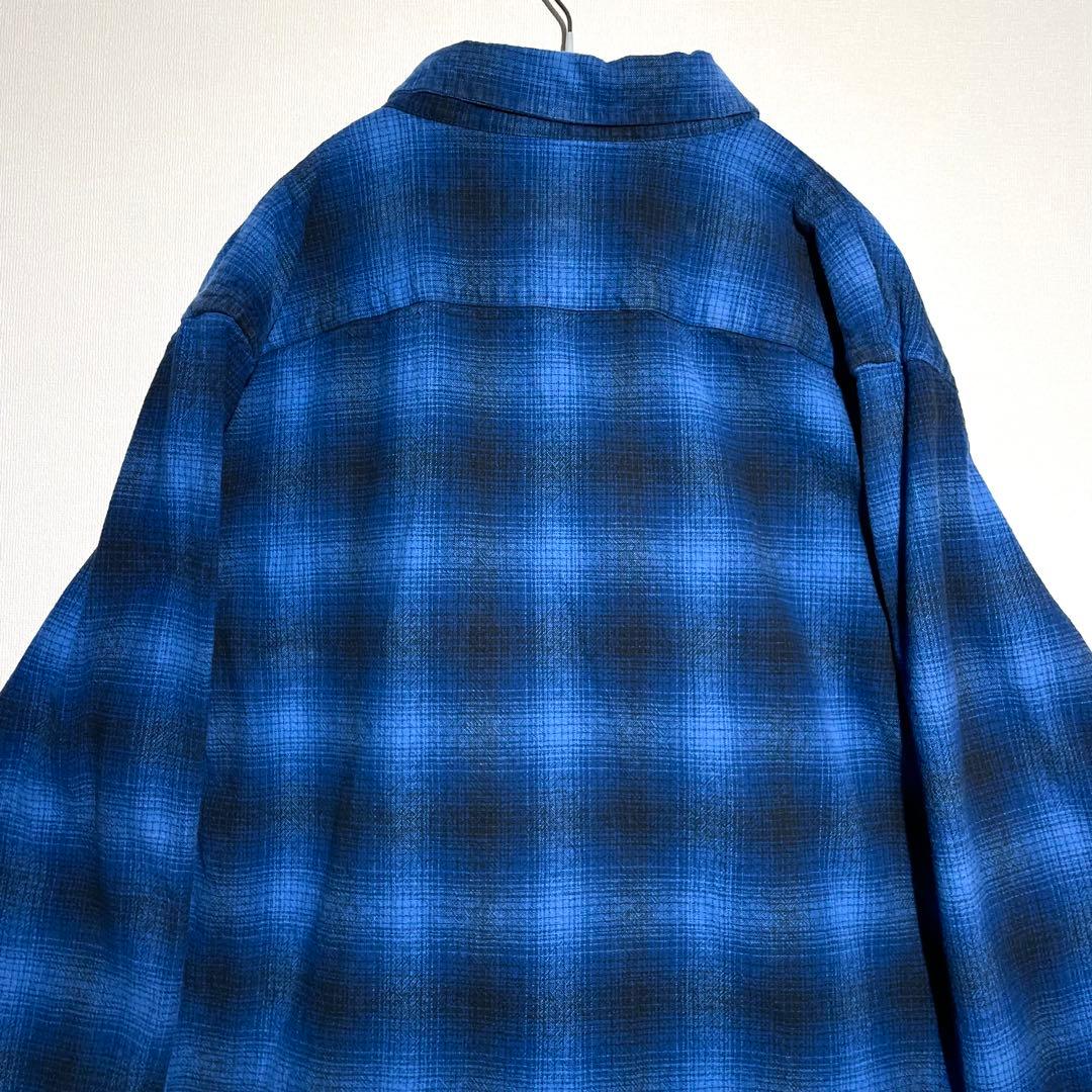 G*n様 【希少】 ペンドルトン オンブレ チェック ダーク ブルー シャツ L