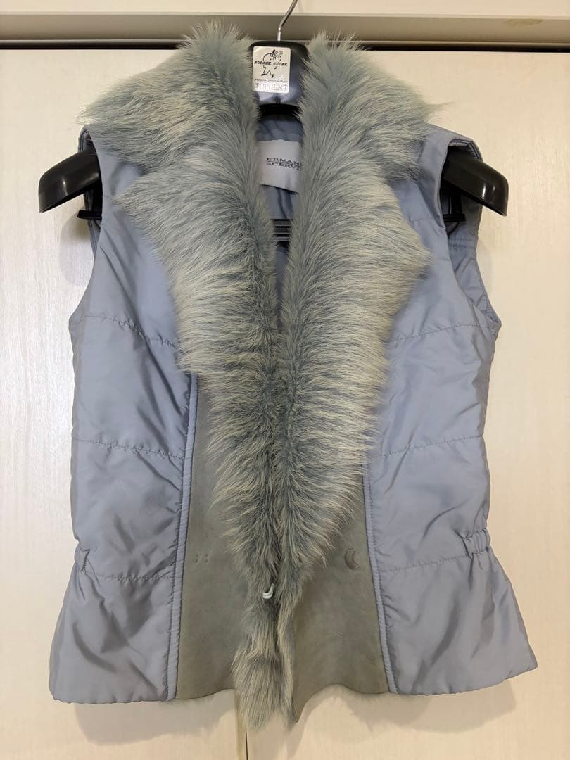 ERMANNO SCERVINOフェイクファー襟&ソフトスウェード&ナイロンジレ