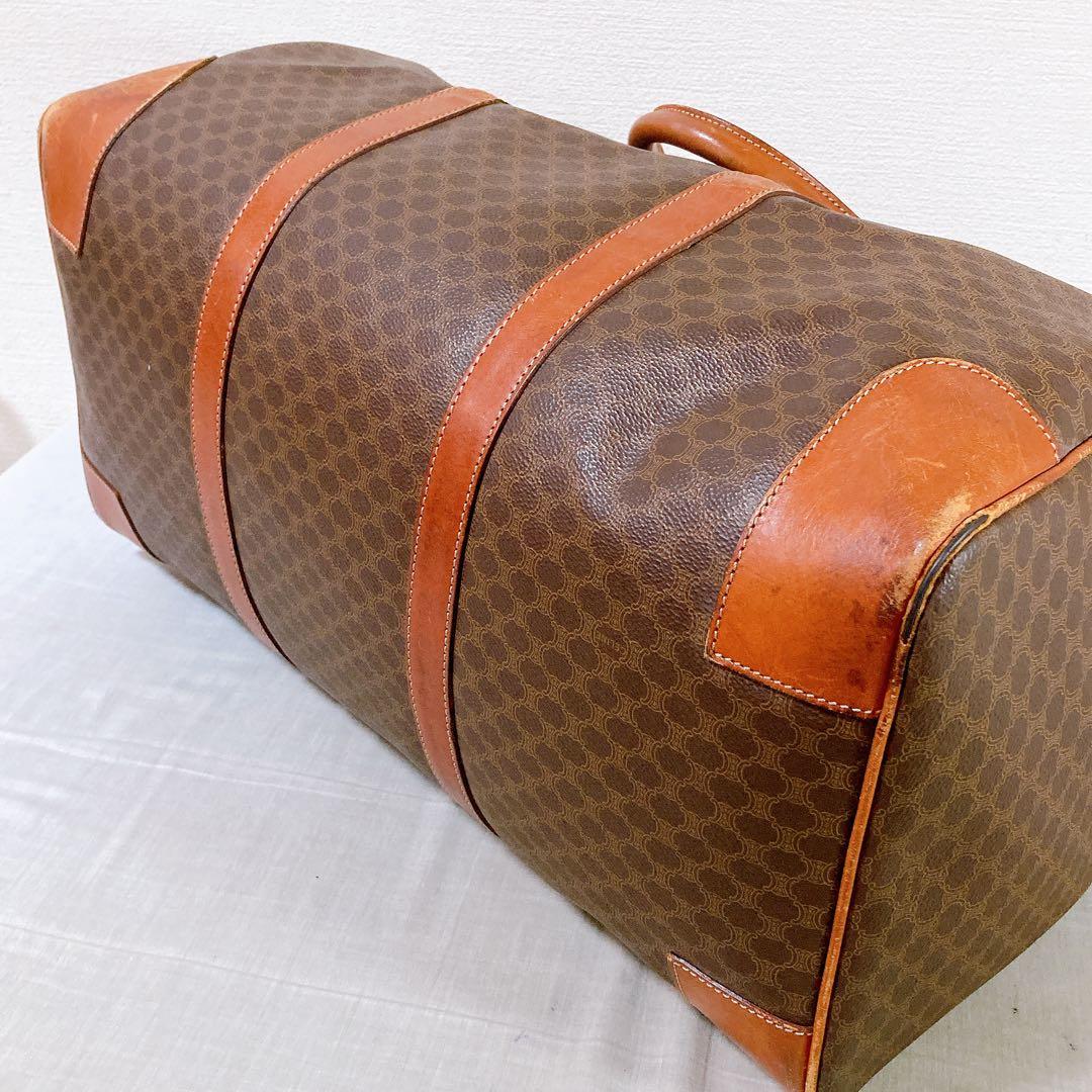 444 セリーヌ　ボストンバッグ　マカダム　ハンドバッグ　ブラウン