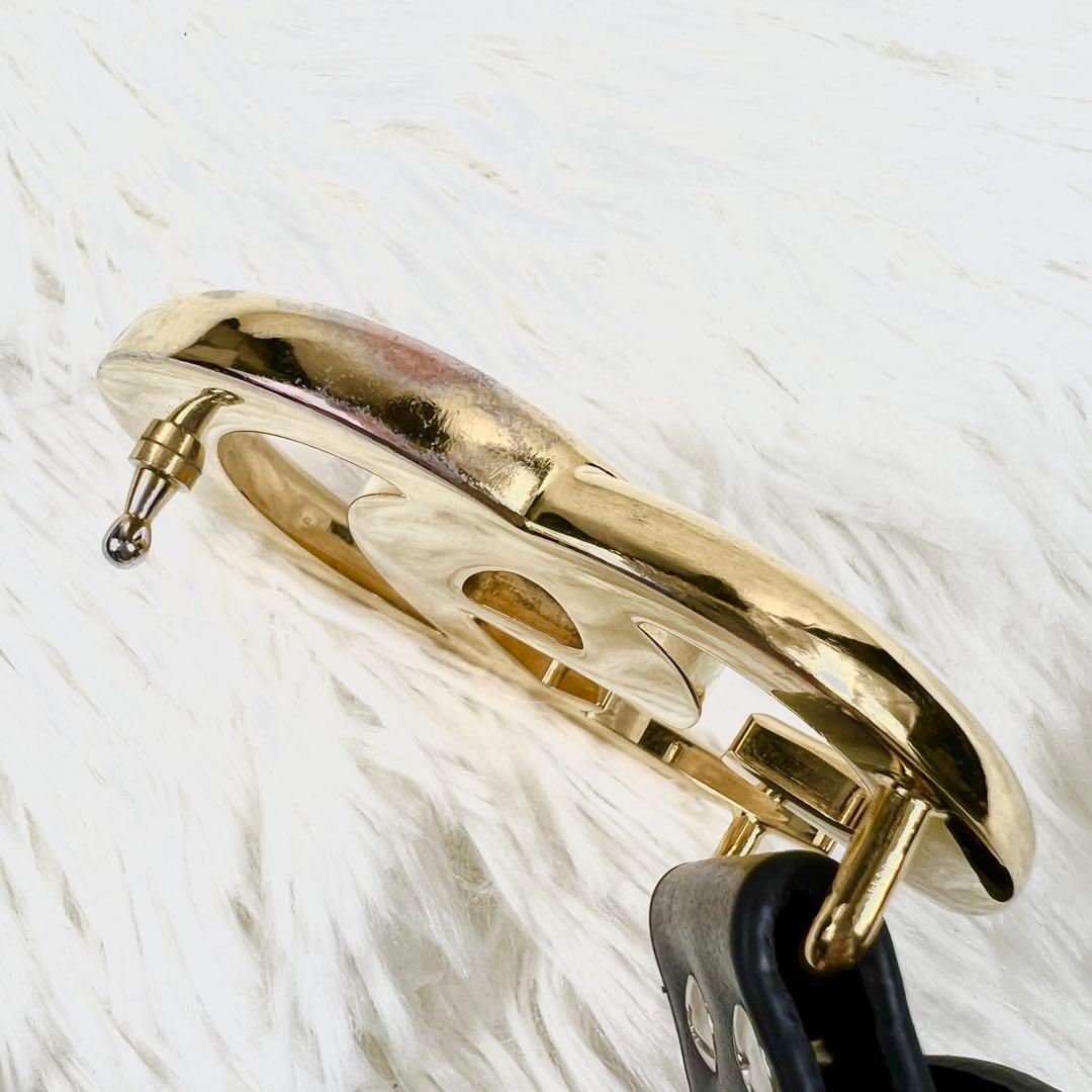 極美品✨GUCCI ベルト 黒 マーモント ゴールド金具 ダブルG