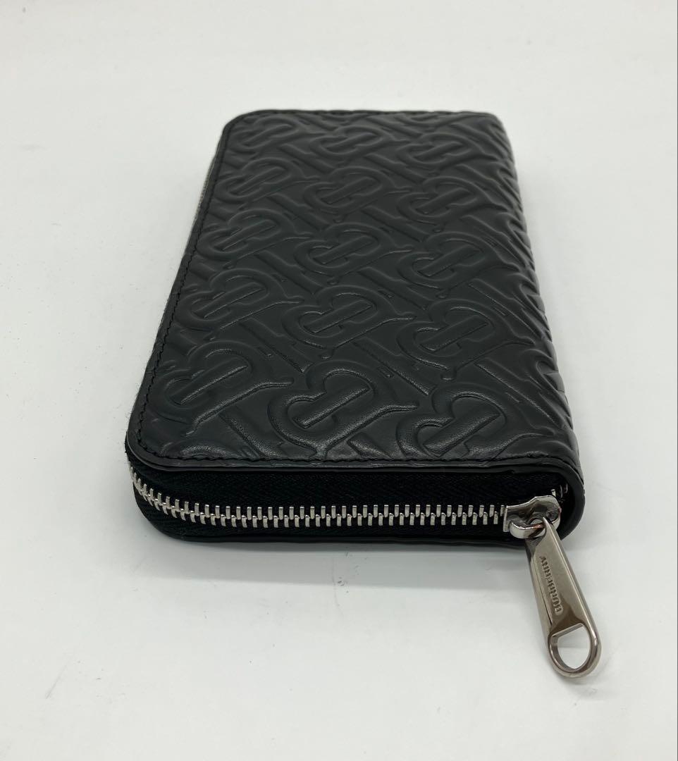 ⭐️ 極美品 バーバリー エンボス ラウンドファスナー 長財布 ブラック 鑑定済