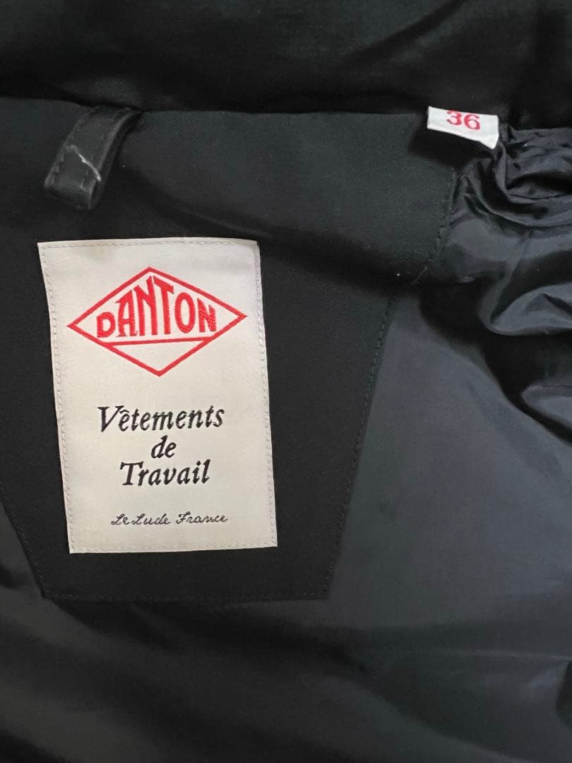 DANTON ダントン フード付 ダウンジャケット ブラック　36