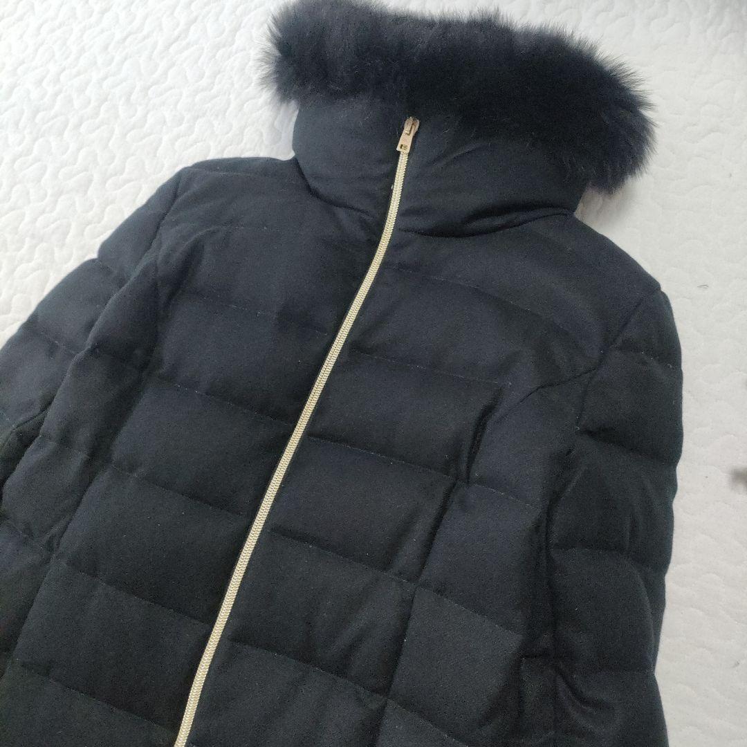 美品✨ヘルノ×ロロピアーナ　カシミヤ96％　ファーダウンコート　黒　46