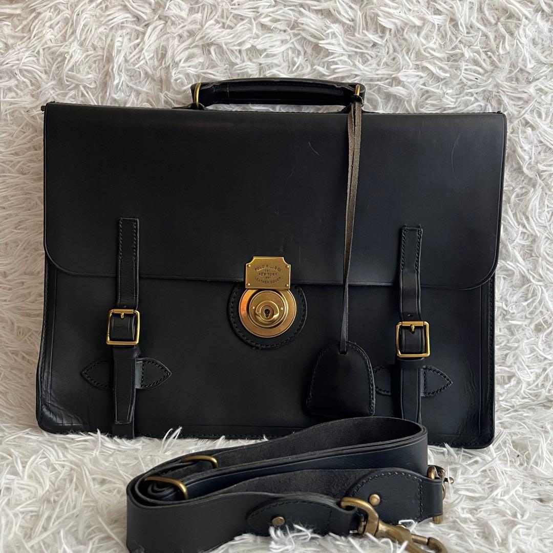 ポロラルフローレン ヘリテージ ブリーフケース ビジネスバッグ 黒 2way