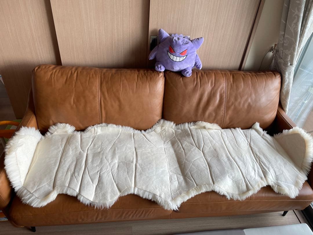 【値下げ】ラムスキン ムートンラグ　羊皮ラグ　200センチ