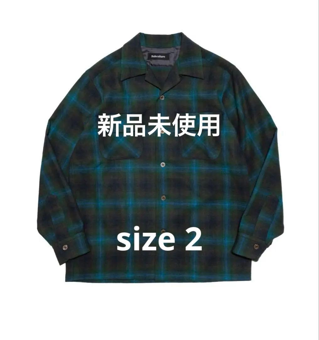 トップス SUBCULTURE WOOL CHECK SHIRT GREEN