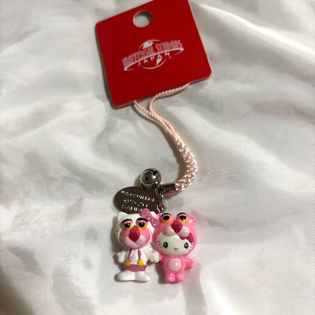 ハローキティ　ピンクパンサー　USJ限定　根付け　ストラップ　レア！　ご当地