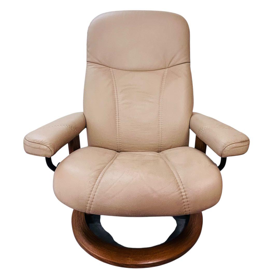 エコーネス ストレスレスチェア コンサル ノルウェー製 オットマン付き ベージュ