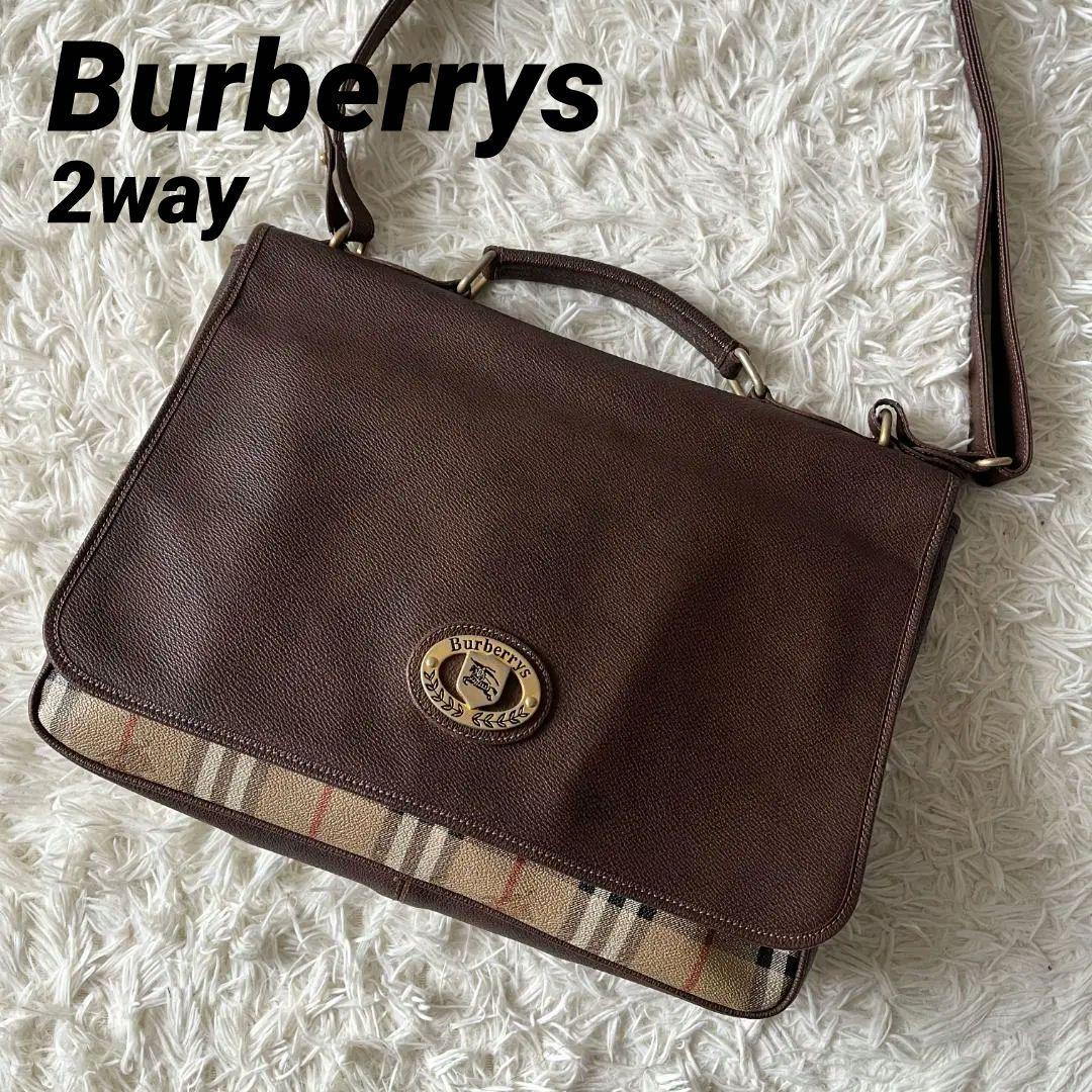 美品★Burberrys ノバチェック シャドーホース 2way ブリーフケース