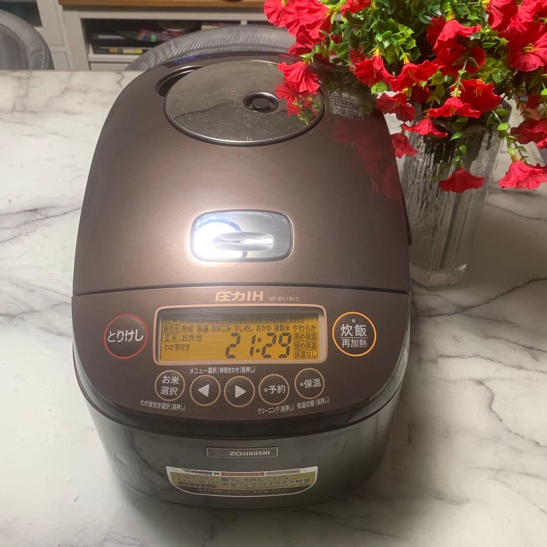 明かり■象印 圧力IH　羽釜リング圧釜　NP-BV18KS　1升炊き■