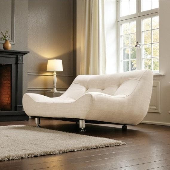 【新品】高級感あふれる1人掛けソファ ローソファ/ベージュ