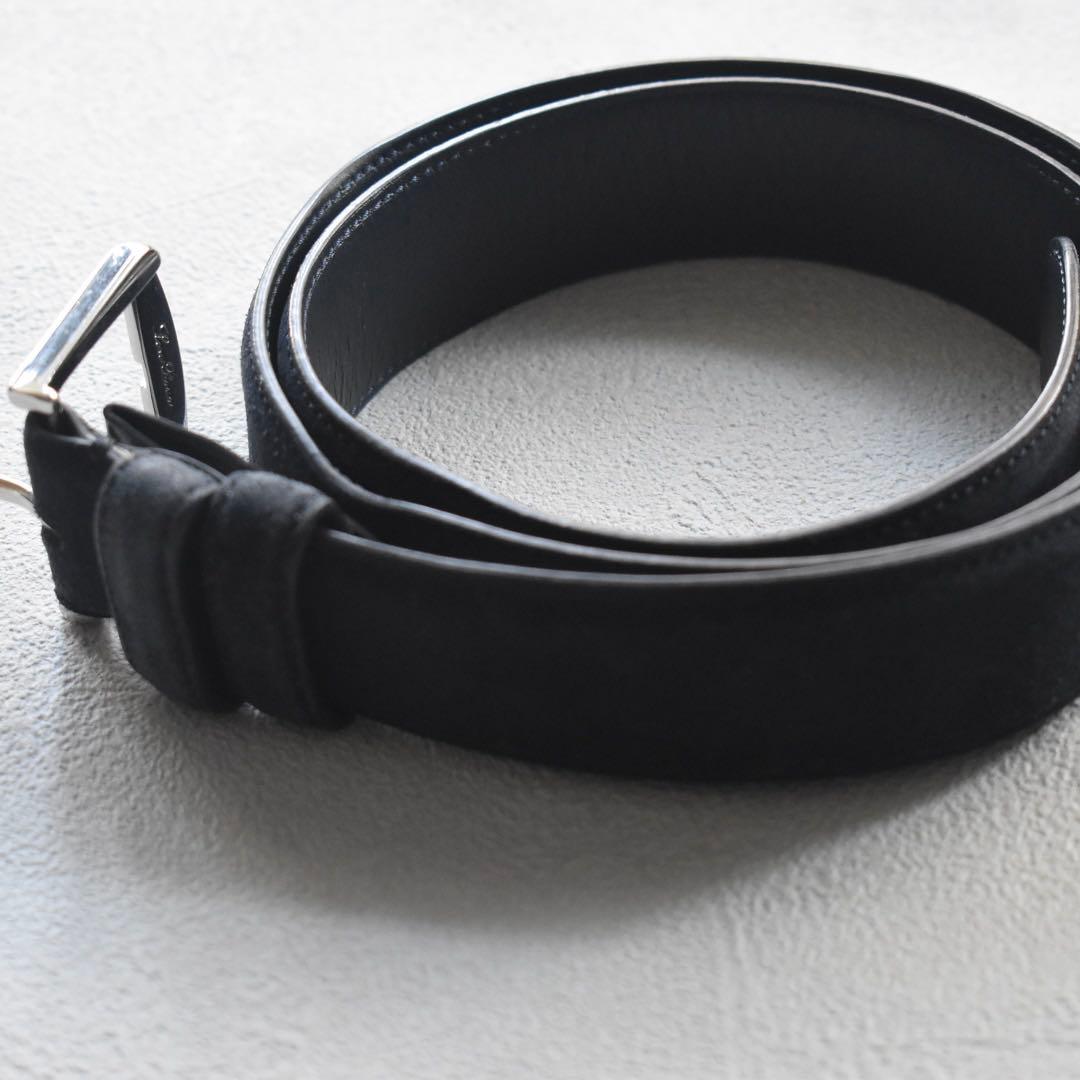 Loro Piana アルサベル スエードベルト 85/34 クラシックブルー