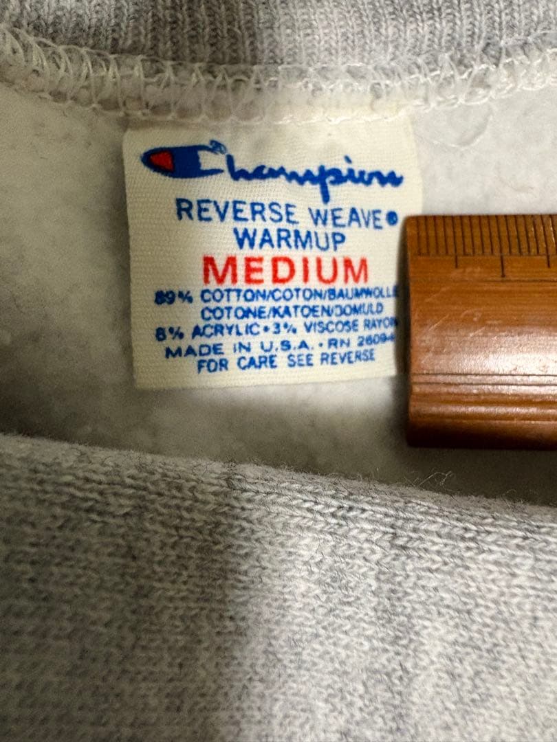 80s USA製　トリコタグ 希少M Champion リバースウィーブ　二段