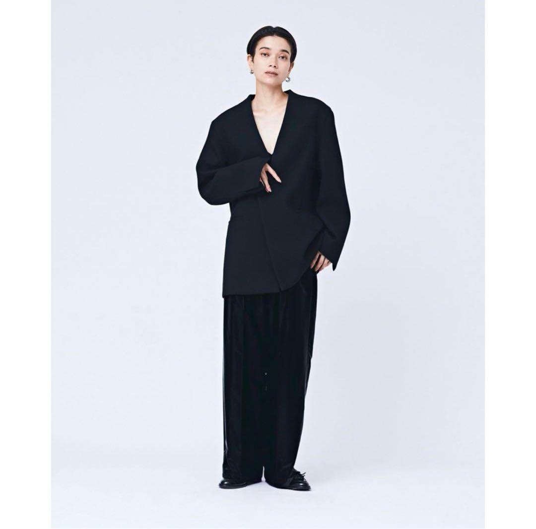 ★極美品 スタニングルアー ボンディングカラーレスジャケット ブラック 黒★