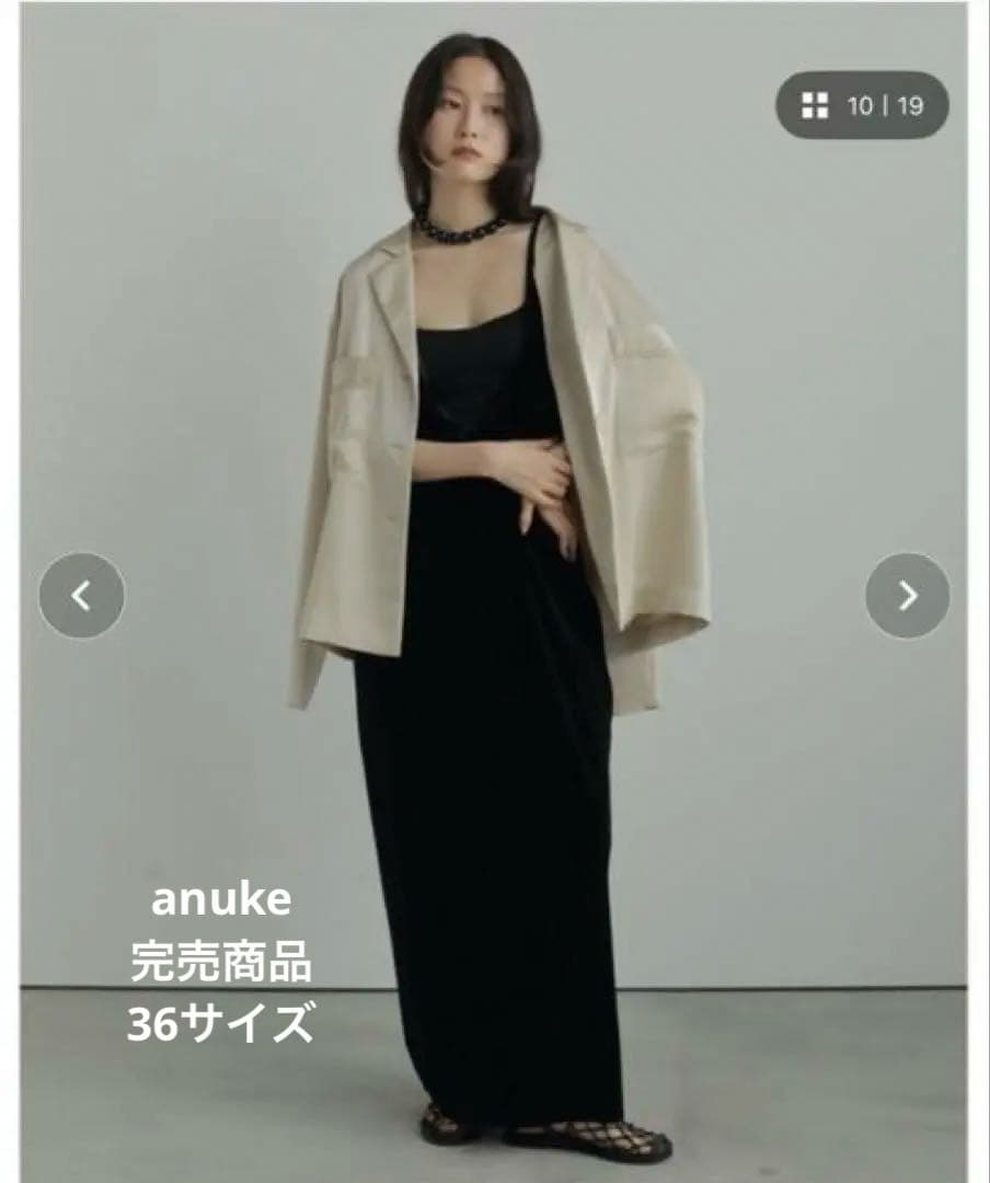 anuke velour uneck onepiece ベロアUネックワンピース