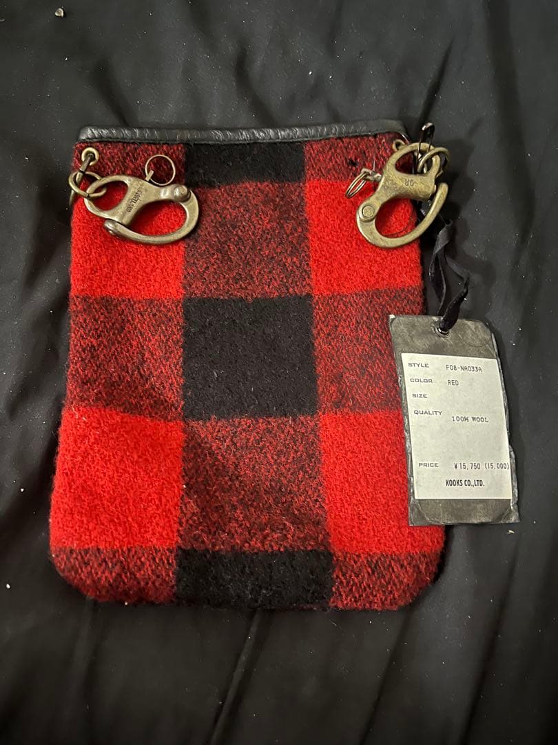 ナンバーナイン　チェック　ポーチ　ウエストバッグ