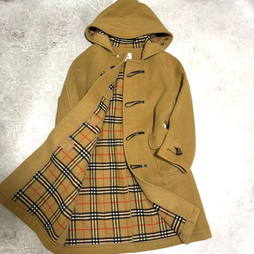 Burberry ダッフルコート ノバチェック トグルボタン キャメル ウール