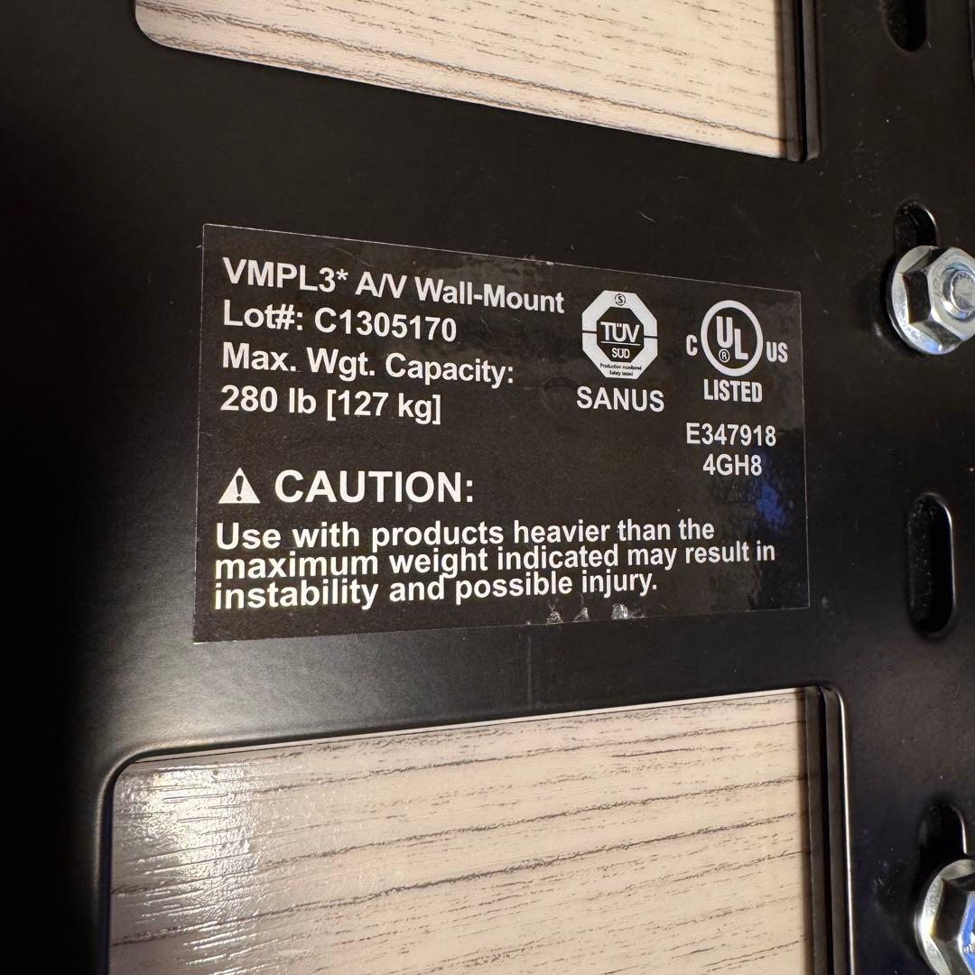 SANUS VMPL3b 大型テレビ 壁掛け 固定 マウント　金具