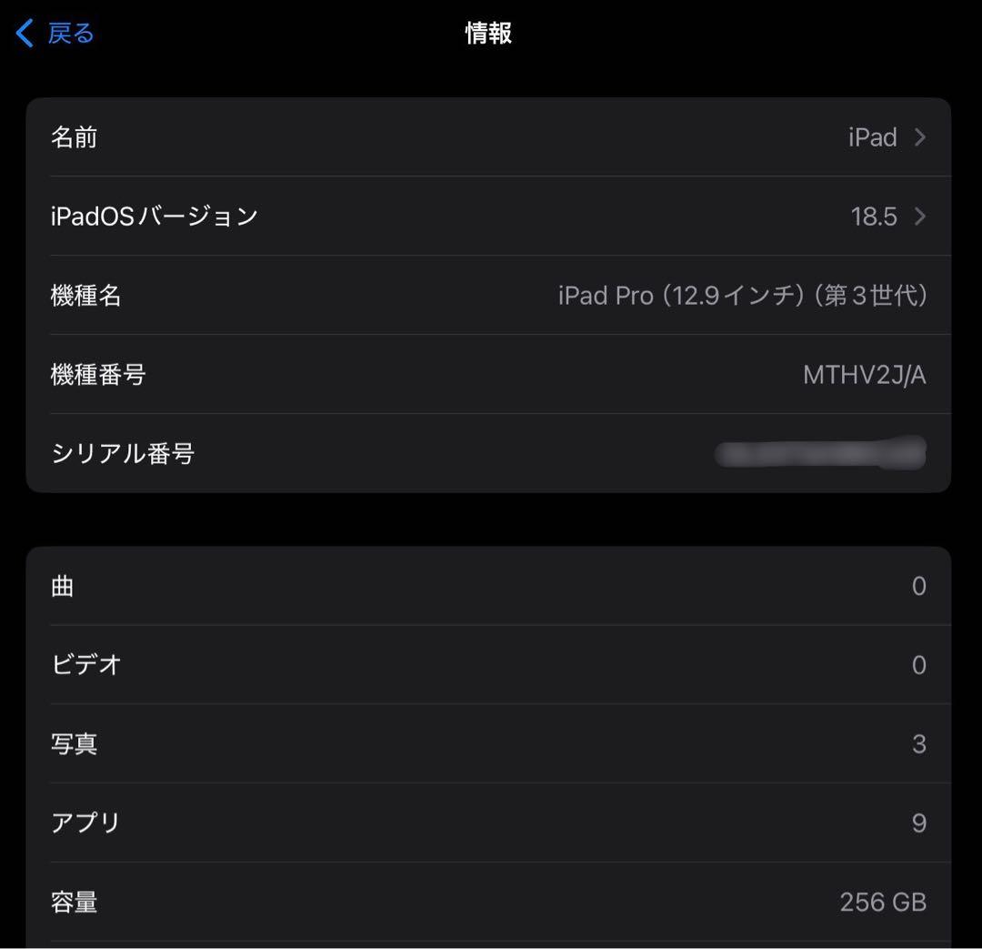 iPad Pro 12.9 第3世代 256GB WiFiCellularモデル