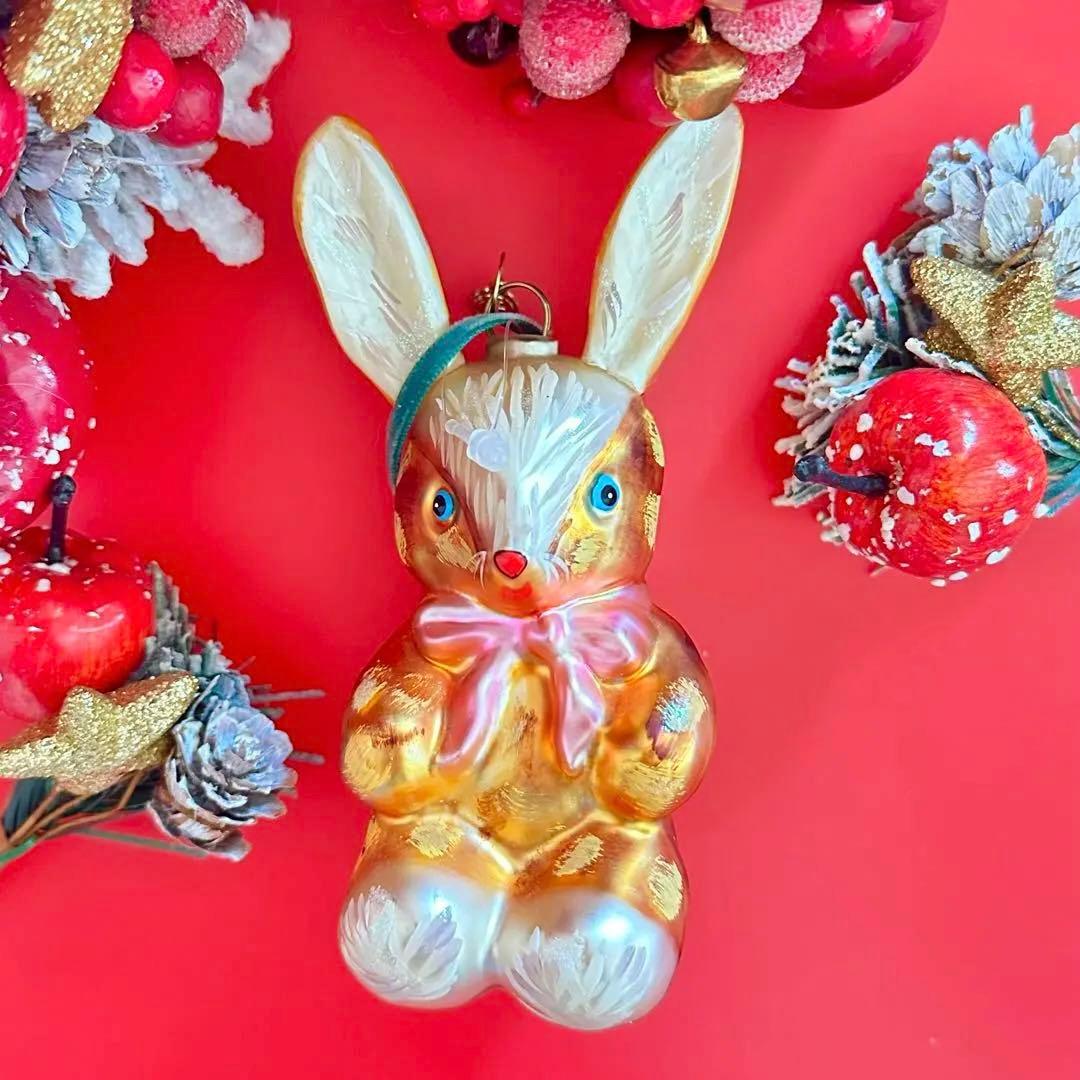 専用です【未使用品】ナタリーレテ うさぎ オーナメント ハンドペイント 硝子
