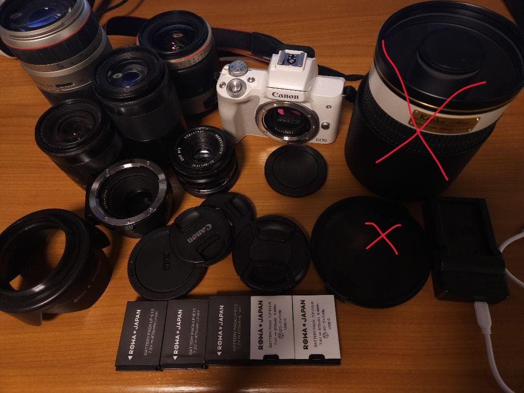 Canon ミラーレスカメラkiss-mとレンズセット