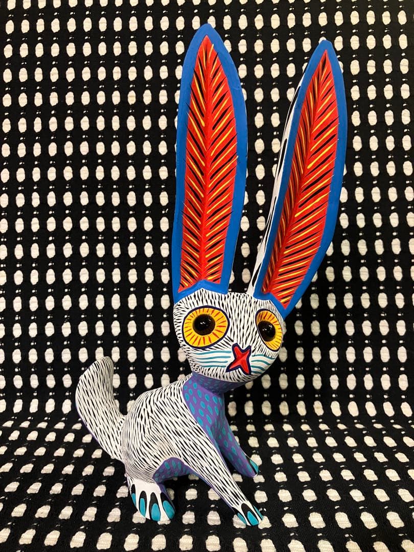 メキシコ オアハカ ウッドカービング うさぎ Arsenio Morales 2