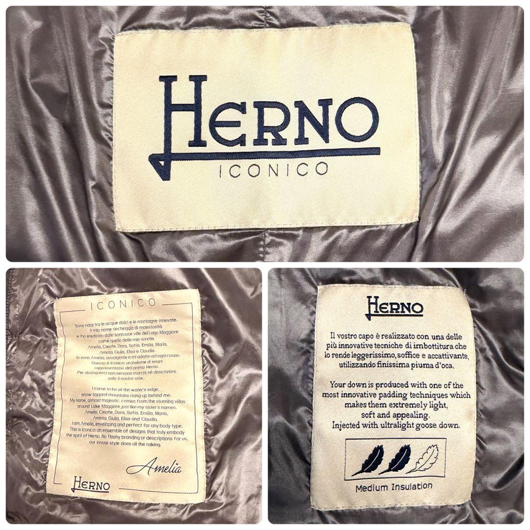 美品 HERNO ヘルノ ダウンジャケット AMELIA セミロング丈 40