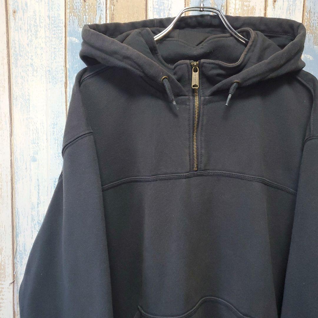 ☆カーハート☆ハーフジップスウェットパーカー☆ワンポイントタグロゴ☆２ＸＬ