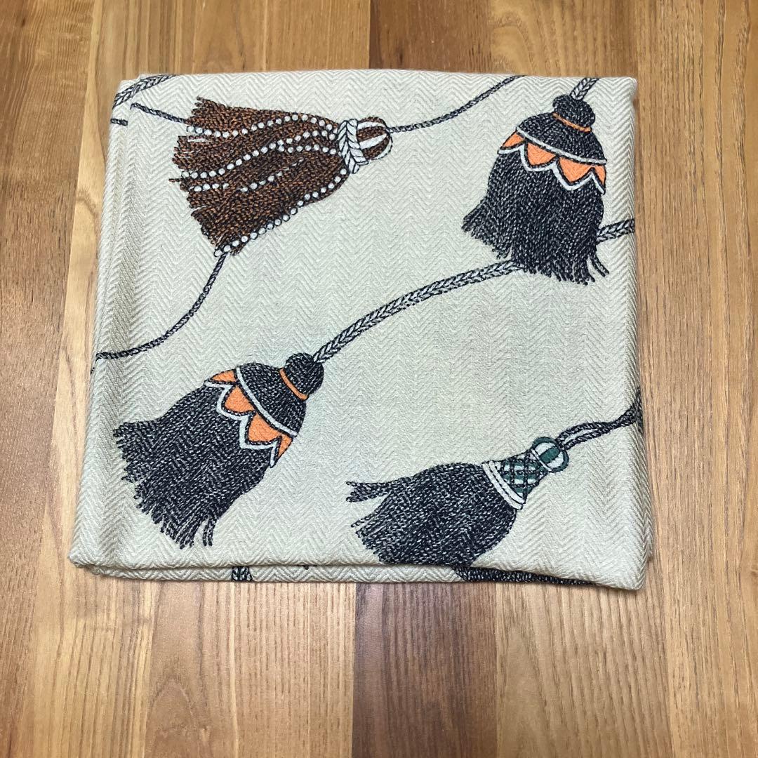 マニプリ大判ウール＆シルクストール、タッセル