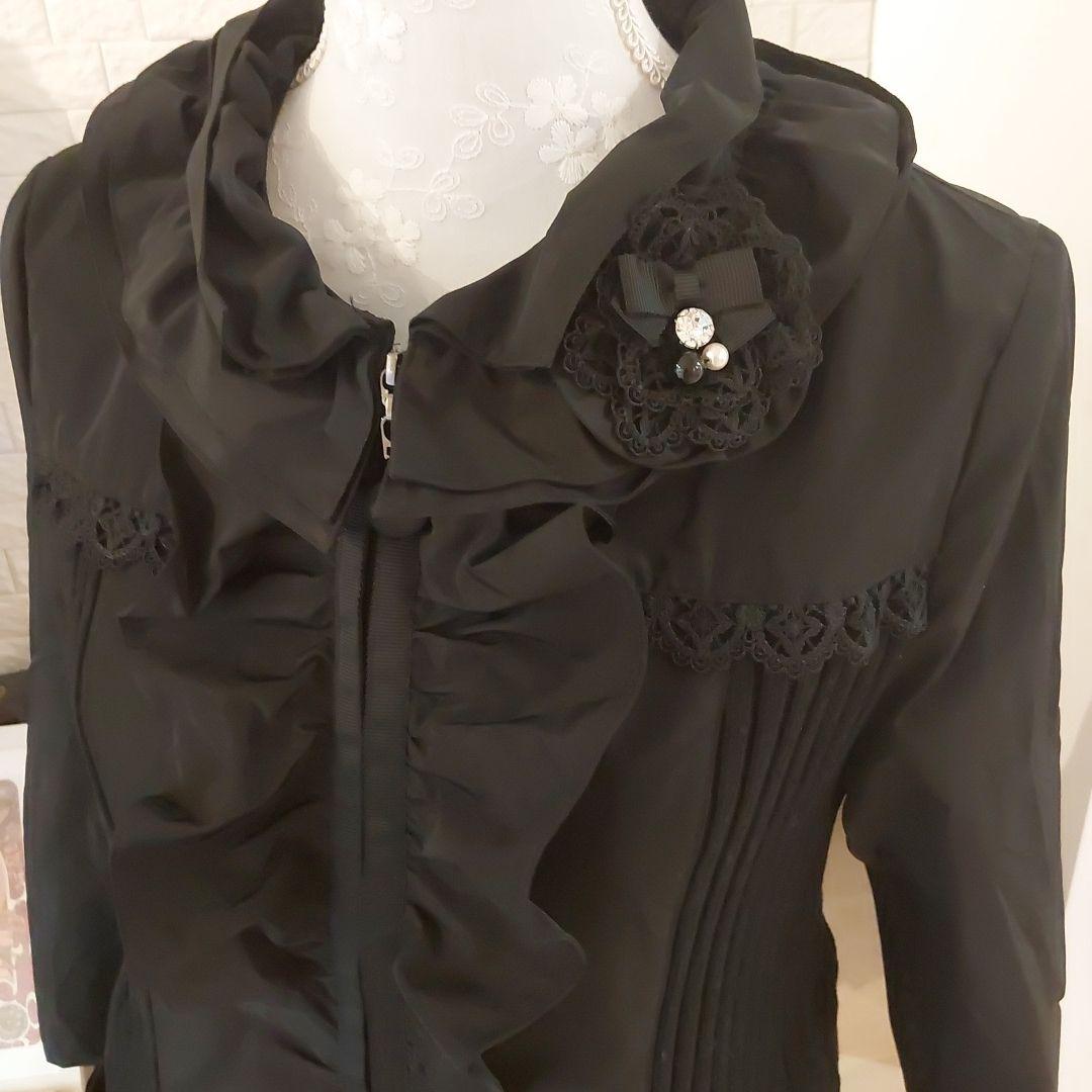 ❣️美品❣️バラ柄裏地ニットタフタコンビコート