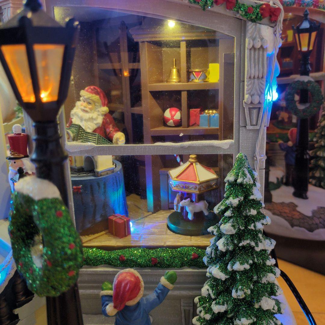 コストコ クリスマスライト付き オルゴール 置物