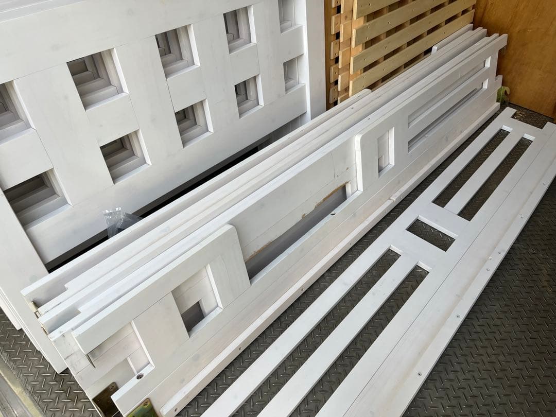 【ルカ】3段ベッド　木製　ホワイト　三段ベッド【引取り限定】【近場配送可】