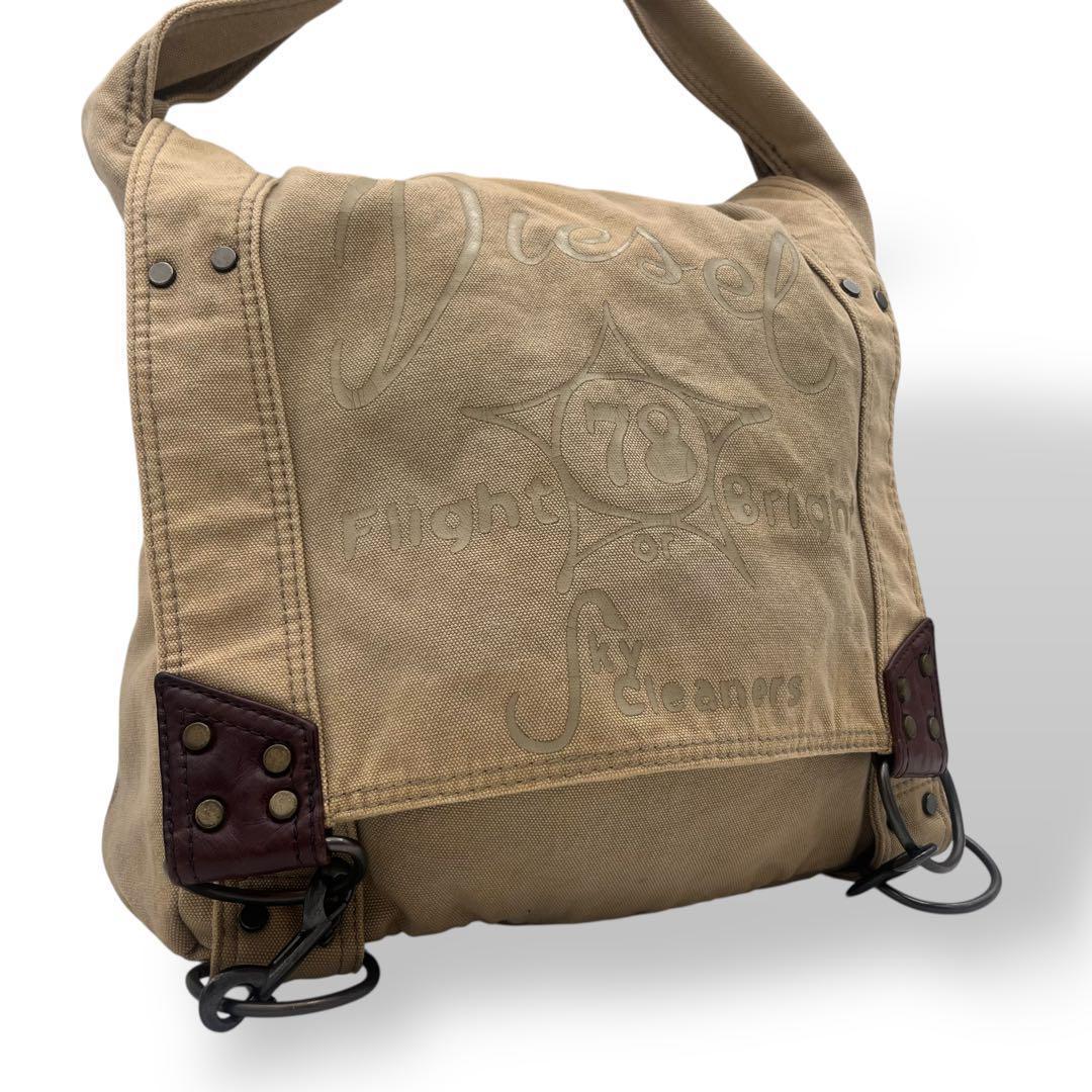 【希少】DIESEL メッセンジャーバッグ ベージュ archive y2k